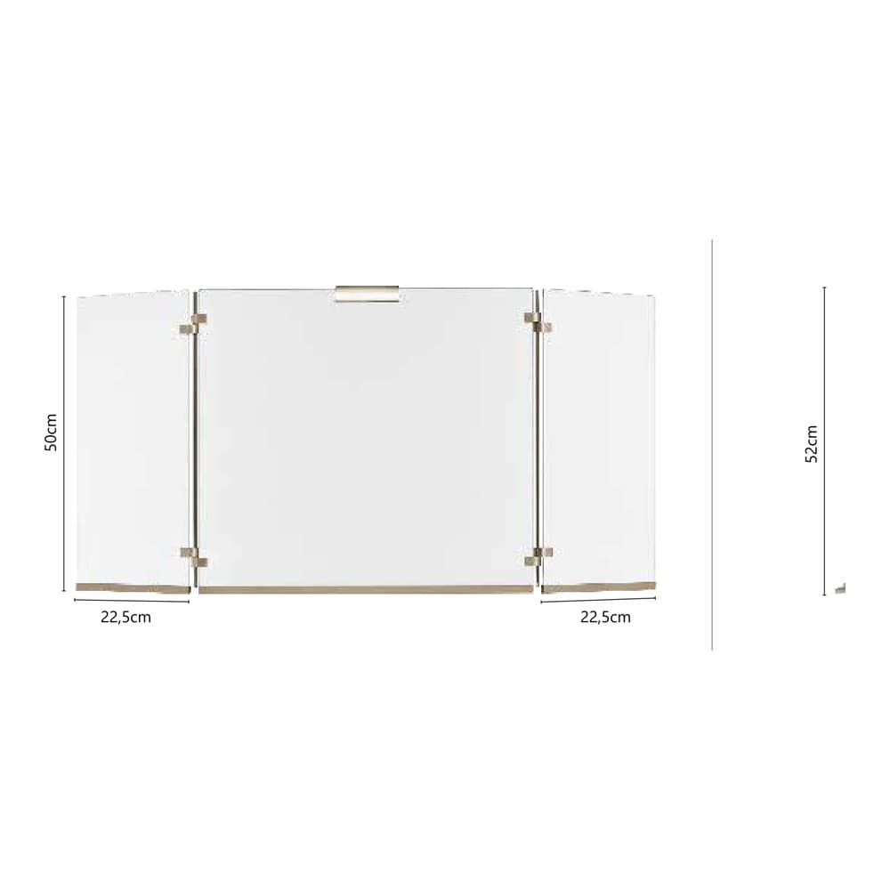 Σήτα Τζακιού Γυάλινη Τρίφυλλη Zogometal 561 53+22,5+22,5x50cm - 2