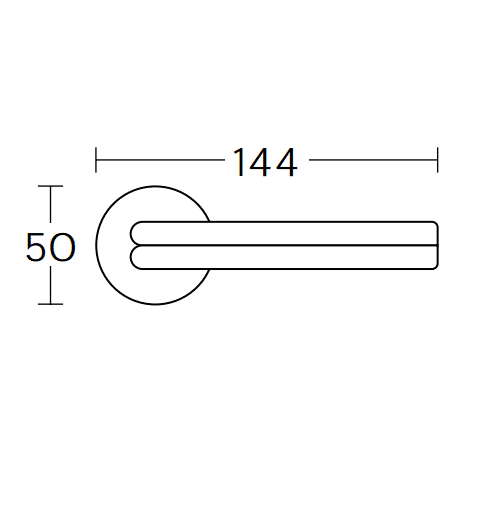 Διαστάσεις για πόμολα πόρτας convex 1665